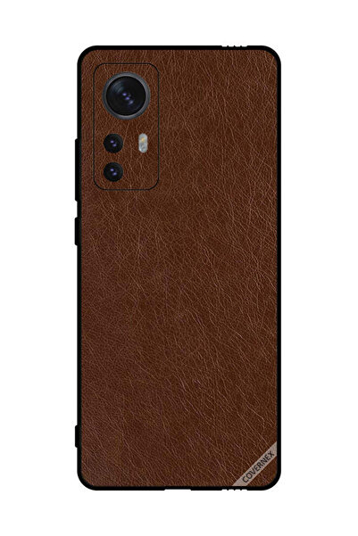 Covernex غطاء حماية لهاتف شاومي 12 بنمط جلدي بني داكن