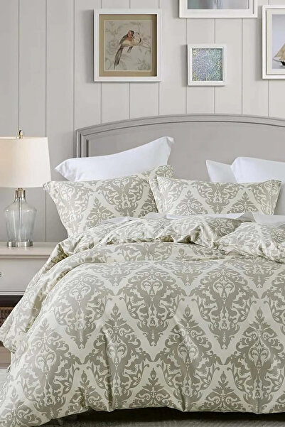 İQON طقم غطاء لحاف ملاءمة مطاطية مقاس فردي OUTLET داماسكو رمادي (مكسور)