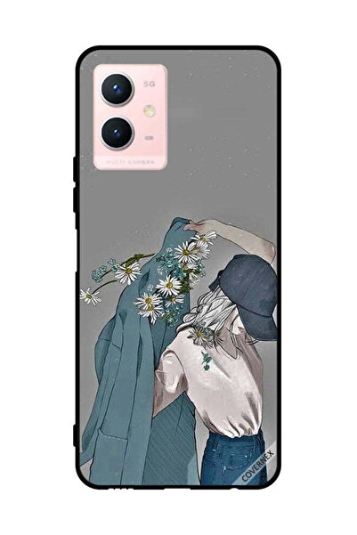 Covernex غطاء حماية لهاتف فيفو Y33s 5G، فتاة ترتدي معطفًا مزهرًا