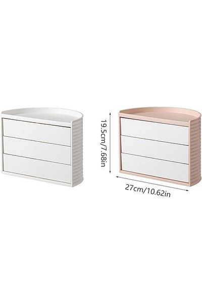 COOYA Capacity Solid Colored Practical Jewelry Box for University Housing Semicircle Rotary Organizer