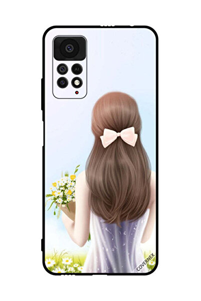 Covernex غطاء حماية لهاتف شاومي ريدمي نوت 11 برو 5G، فتاة جميلة تحمل الزهور