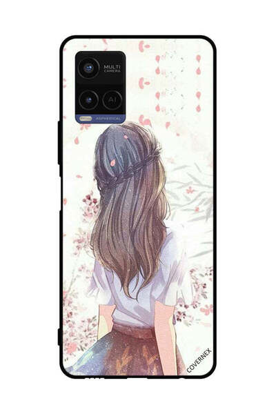 Covernex غطاء حماية لهاتف فيفو Y21 فتاة لطيفة في تفكير عميق