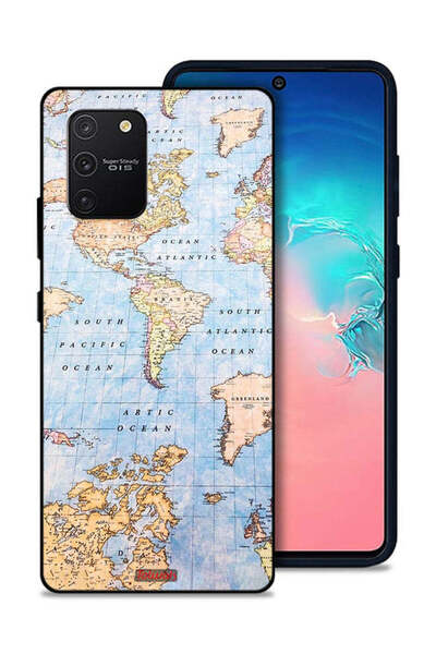 Tolwak غطاء حماية بتصميم خريطة العالم من سامسونج جالكسي S10 لايت