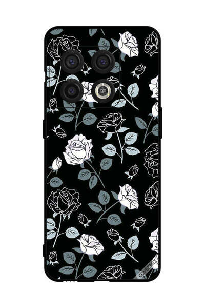 Covernex غطاء حماية لهاتف OnePlus 10 Pro بنقشة زهور باللونين الأبيض والأسود