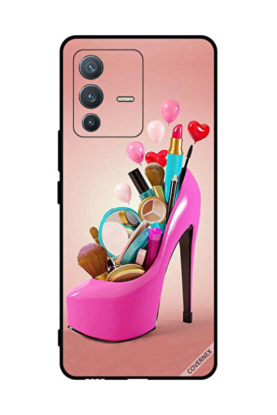 Covernex غطاء حماية لهاتف فيفو V23 برو حذاء وردي مع أدوات مكياج