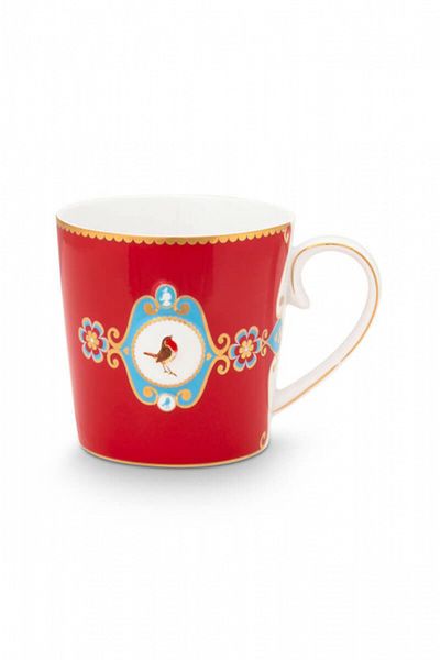 Pip Studio Cană Love Birds roșie 250 ml