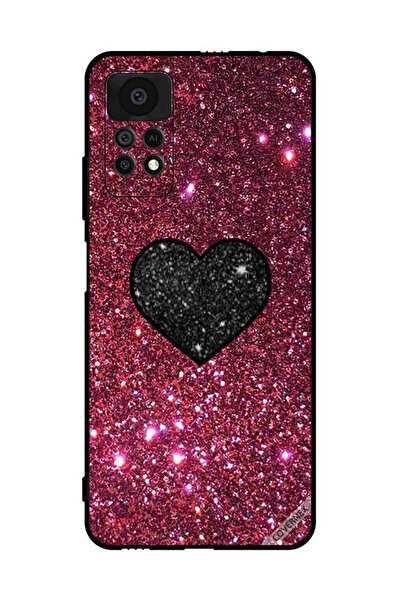 Covernex غطاء حماية لهاتف شاومي ريدمي نوت 11 برو 5G قلب أسود مع بريق أحمر