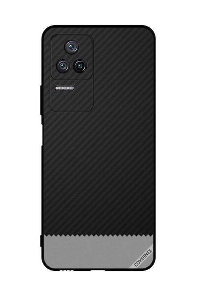 Covernex غطاء حماية لهاتف شاومي ريدمي K40S بنمط خطوط سوداء ورمادية