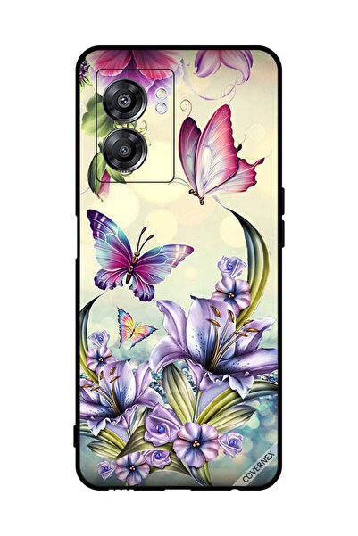 Covernex غطاء حماية لهاتف Oppo A57 بنقشة زهور أرجوانية وفراشات