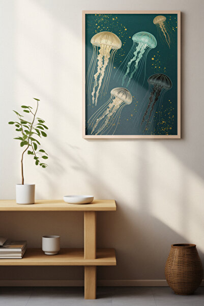 alphobitasarım Cu tematică meduze - liniștea albastrului - pictură abstractă