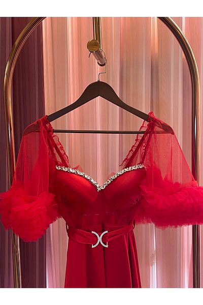 Limas lingerie Romantic Short Nightgown Satin with Crystal Stone Detail