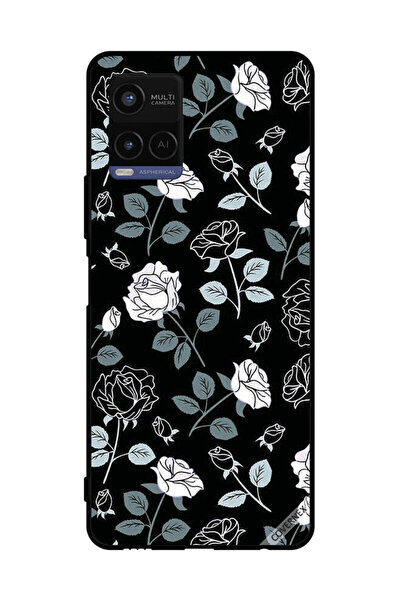 Covernex Protective Case Cover For vivo Y21 B&w Floral Pattern