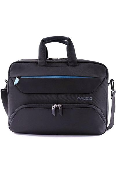 American Tourister Amber Laptop Briefcase Shoulder Bag - Blue - 1 Year Global Warranty