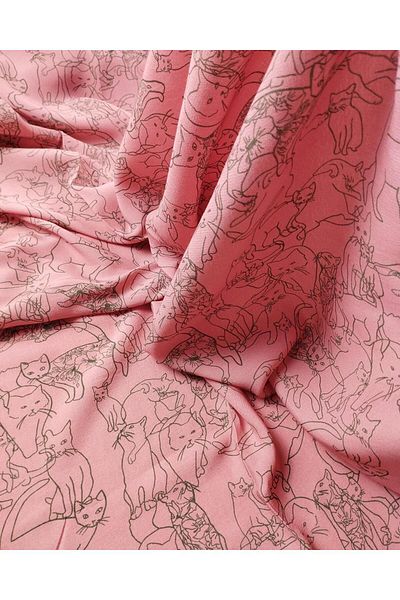 Kumaş Parça Maroccan Viscose Thin Salmon Pink Color Width: 145 cm