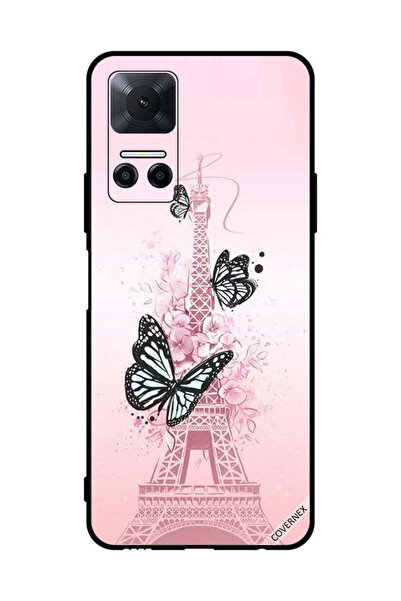 Covernex غطاء حماية لهاتف Honor Play6T برسومات فراشات سوداء على برج Effiel