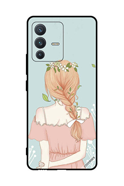 Covernex غطاء حماية لهاتف فيفو V23 5G بفتاة واقفة لطيفة المظهر