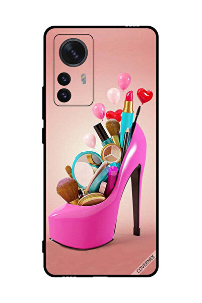 Covernex Protective Case Cover For Xiaomi 12 Pro Pink Shoe With Makeup Items