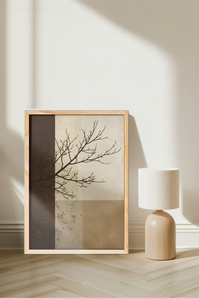 alphobitasarım Minimalist ağaç dalı - özel tasarım soyut tablo