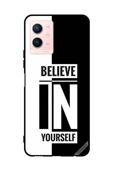 Covernex غطاء حماية لهاتف فيفو Y33s 5G Beleive In Yourself باللونين الأبيض وا...