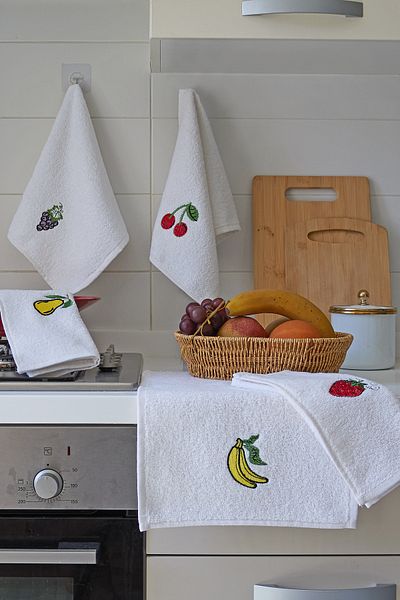 Güvenal Σετ Πετσέτες Κουζίνας Frutti 5 τεμαχίων 30x50cm |   Πετσέτα κουζίνας |   Πανί στεγνώματος |   Πετσέτα χεριών |   Προίκα |