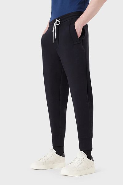 Emporio Armani Men's Logo Drawstring Navy Blue Trousers with Back Pocket 8N1P92 1Jhsz-0920