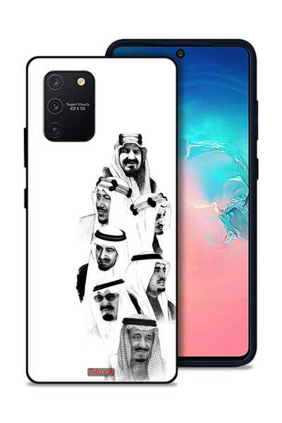 Tolwak غطاء حماية لهاتف سامسونج جالكسي S10 لايت - فن ملوك السعودية - أبيض وأسود