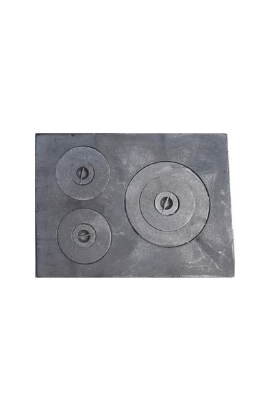 HARLEM Cast iron stove top, with frame, 3 burners, 60 x 52 cm