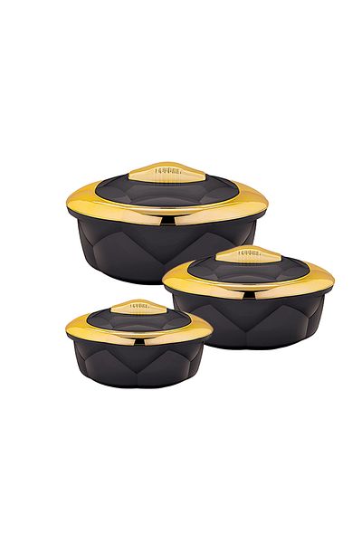 Axis Allure 3pcs Casserole Set Stainless Steel Inner Casing - 1.2L,2.2L,3.2L