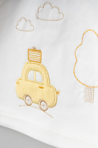 Teddy Pie Cute Cloudy Car Patterned 5 Piece Newborn Hospital Release Bodysuit Set