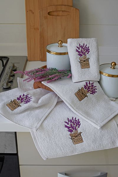Güvenal Set prosoape de bucătărie AZUR 4 bucăți 30x50cm |   Prosop de bucătărie |   Lavetă de uscare |   Prosop de mână |   Portofelul de mireasă |