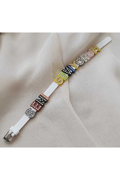 Hd Marketim Name Bracelet Charm Bracelet Write It Yourself Silicone Bracelet with Stones