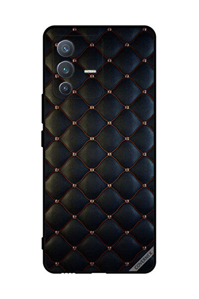 Covernex غطاء حماية لهاتف فيفو S12 برو مطبوع عليه نقشة قماشية سوداء