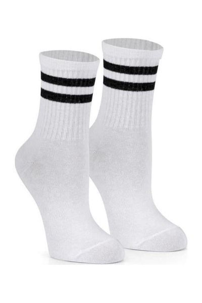 HİTRA Unisex 6 Pairs Plain White Tennis Socks
