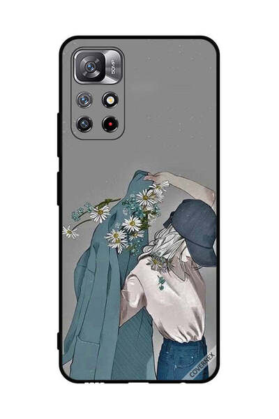 Covernex غطاء حماية لهاتف شاومي ريدمي نوت 11S 5G، فتاة ترتدي معطفًا مزهرًا