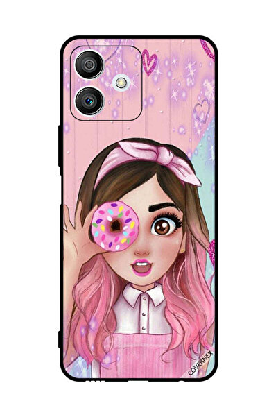 Covernex غطاء حماية لهاتف Honor Play6T Pro فتاة صغيرة لطيفة تحمل دونات