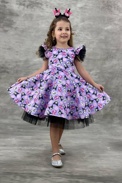 Minigimin Cicileri Tutu Krm Heart Printed Crown Βραδινό Φόρεμα Κοριτσίστικο - Λιλά