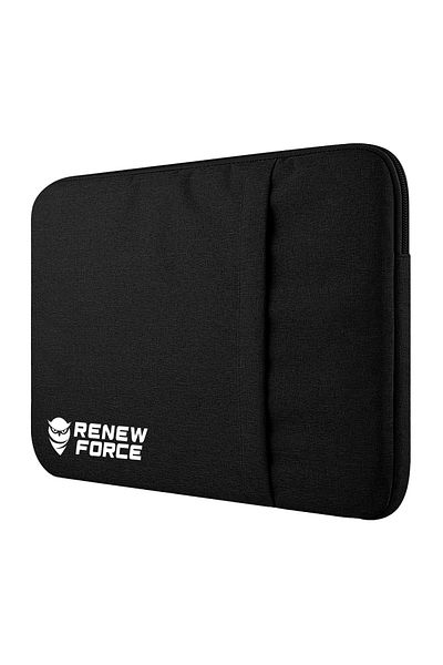 NewEvo Laptop case, polyester, with shockproof sponge, 39cm x 30cm x 2cm, zipper, 14"-15.6", Black