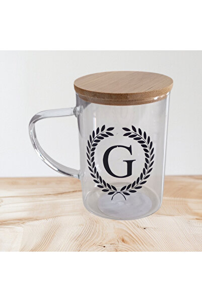 EGE HOME STORE Kişiye Özel Harfli Bardak Siyah (G) Harfi