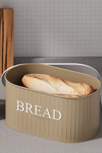 hemlife Luxury Modern Large Size Metal Bread Bowl with Metal Lid, Bread Box Basket 32 cm