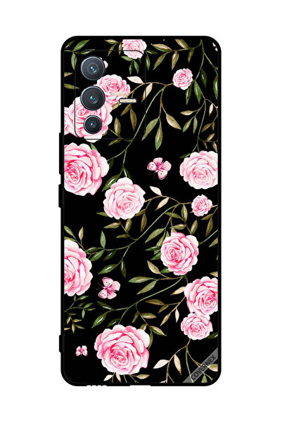 Covernex غطاء حماية لهاتف فيفو S12 برو، ورود وردية في باقات من الأوراق الصغيرة