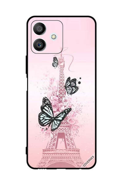 Covernex غطاء حماية لهاتف Honor Play6T Pro برسومات فراشات سوداء على برج Effiel