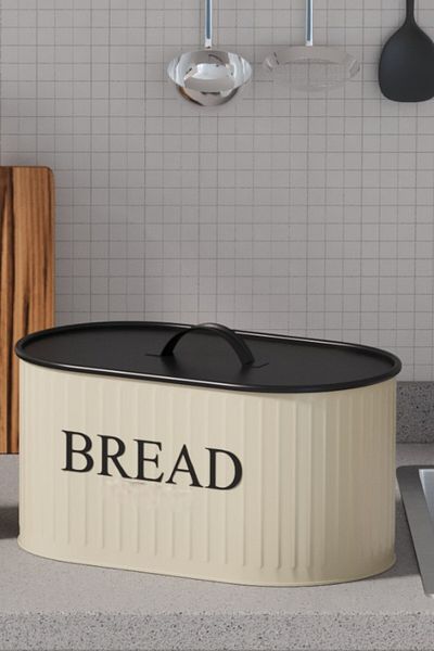 hemlife Luxury Modern Large Size Metal Bread Bowl with Metal Lid, Bread Box Basket 32 cm