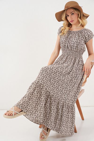 Bigdart Rochie de damă cu guler cu șnur 2544 - maro