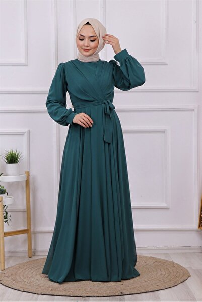 dubai showroom ŞİFON KRUVAZE ELBİSE