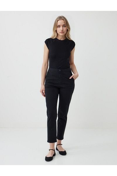 Jimmy Key Black Regular Waist Regular Leg Gabardine Trousers