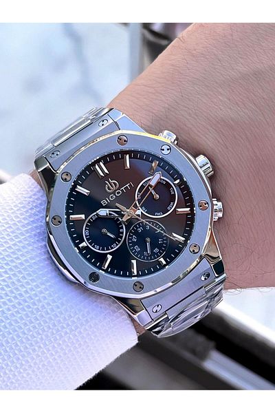 Bigotti Exclusive Boxed Engagement and Groom Watch 2 Years Warranty Inner Functions Active Men Wristwatch Bx02