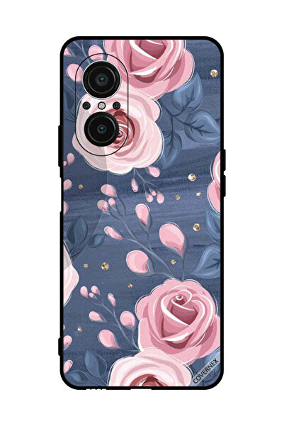 Covernex غطاء حماية لهاتف هواوي نوفا 9 إس إي 5G بنقشة ورود وردية وأوراق رمادي...