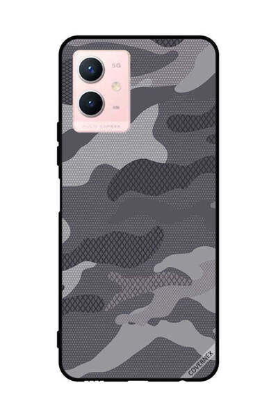 Covernex غطاء حماية لهاتف فيفو Y33s 5G بنمط تمويه رمادي