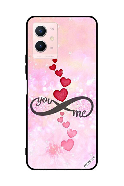 Covernex غطاء حماية لهاتف فيفو Y33s 5G - قلوب حمراء ووردية - أنت إنفينيتي مي