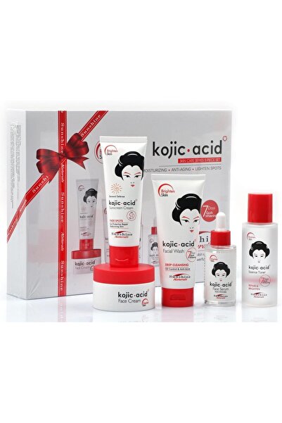 Guanjing مجموعة مكونة من 5 قطع للعناية بالبشرة بحمض الكوجيك وترطيب ومكافحة ال...